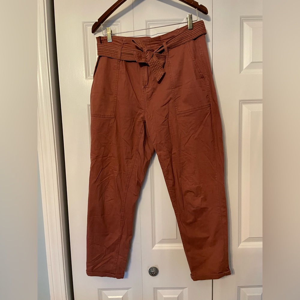 Vanilla Star Women's Rust Trousers with Tie Belt
